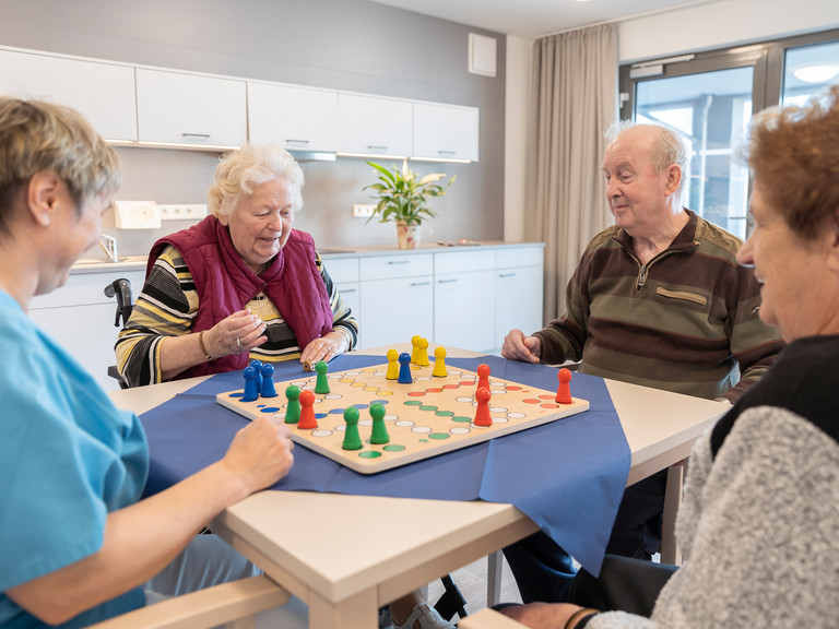 Gruppe spielte Mensch ärgere dich nicht